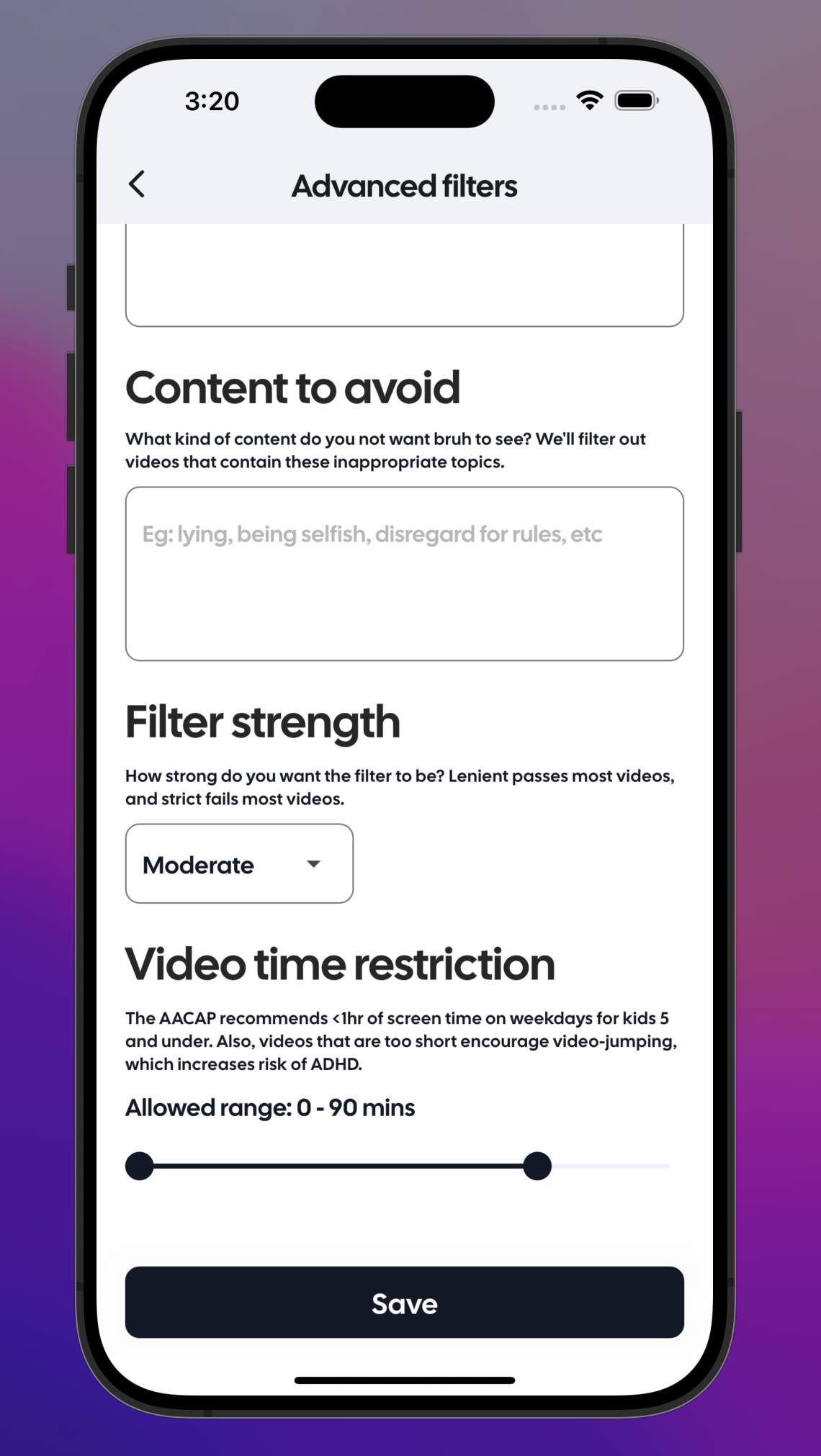 paladin kids filter by video length 1